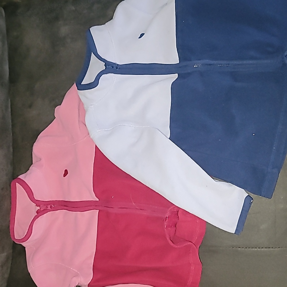 Lot Of 2 OshKosh B’gosh Toddler Fleece ZipUp Jacket, Purple And Pink 18m
